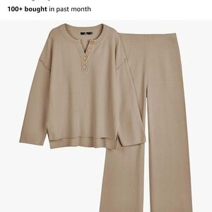 Lillusory Tan Knit Sweater Set